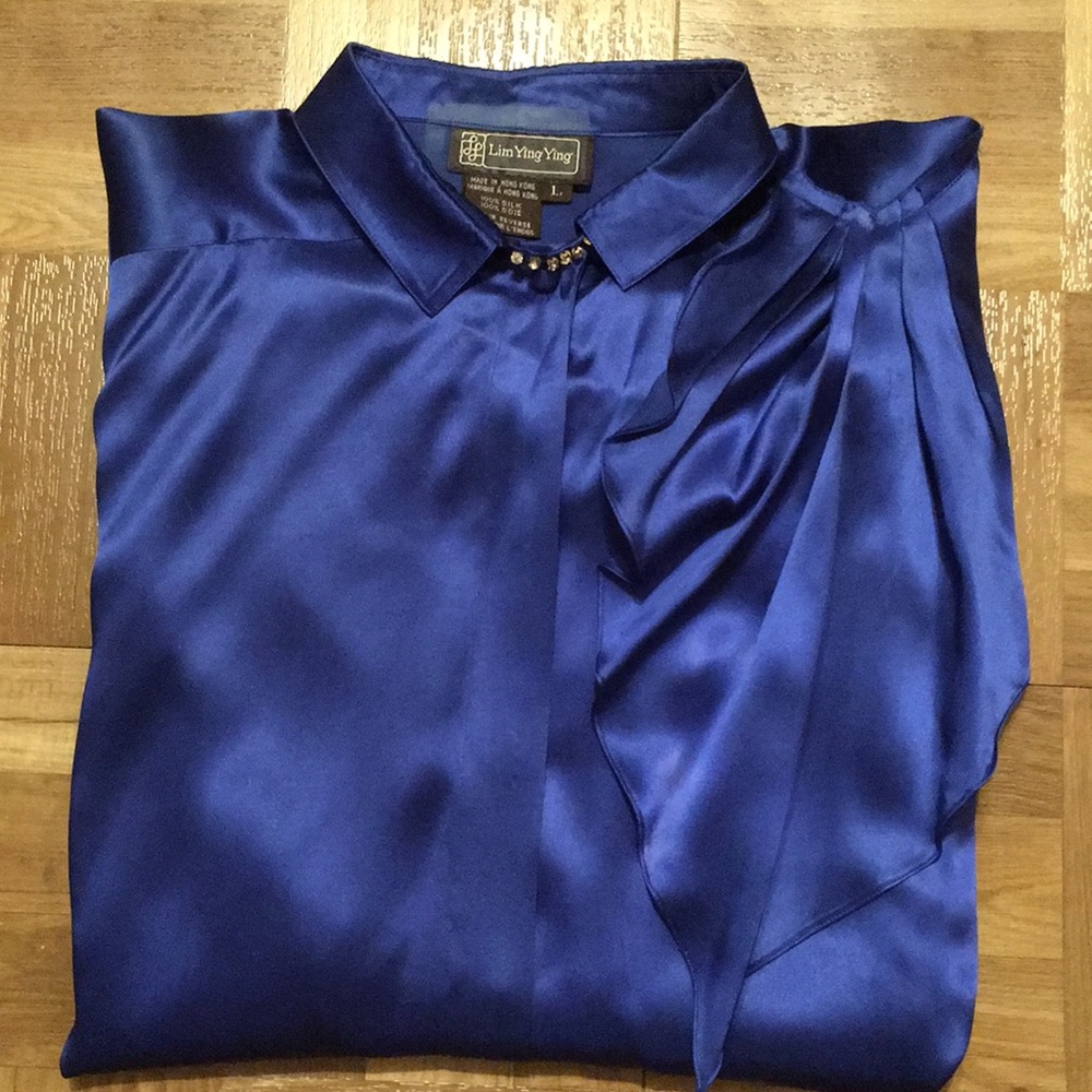 Vintage 100% Silk Blouse looks like Lanvin design - Picture 2 of 8